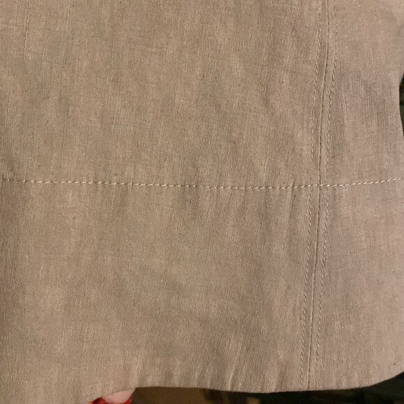 NWT Elle Tahari Taupe Beige Linen Satin Lined Sleeveless Dress - Picture 10 of 10